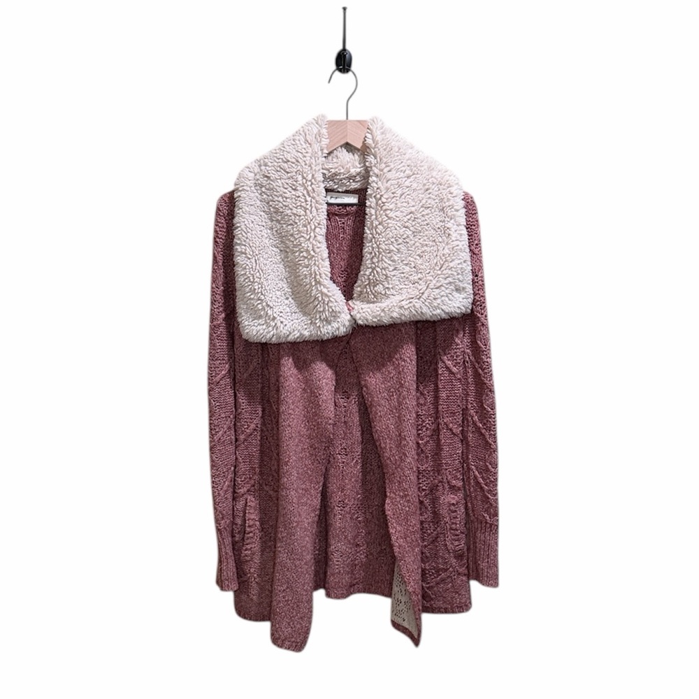 Anthropologie Sleeping On Snow Size XS sherpa collar knit waterfall cardigan